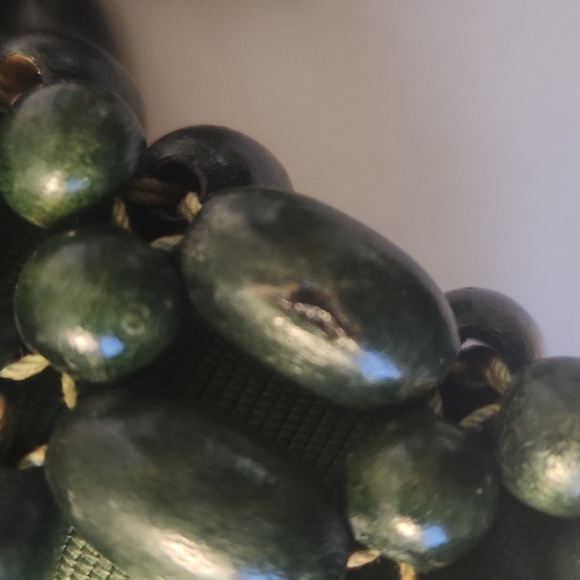 Walborg Vintage Green wood beaded Purse - Picture 14 of 15